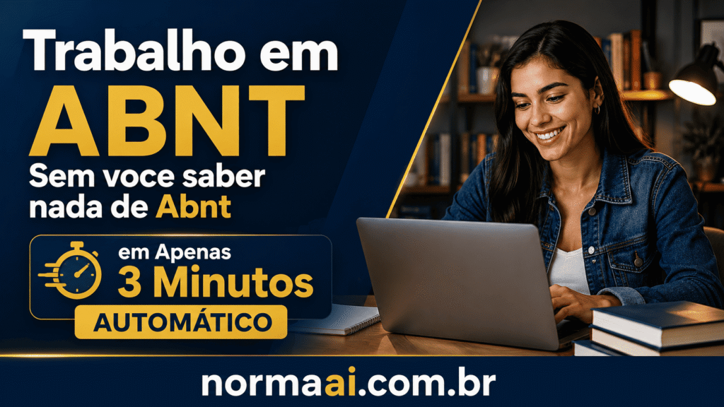 Trabalho em ABNT com passo a passo, modelo, checklist e formatação automática para revisar antes da entrega.