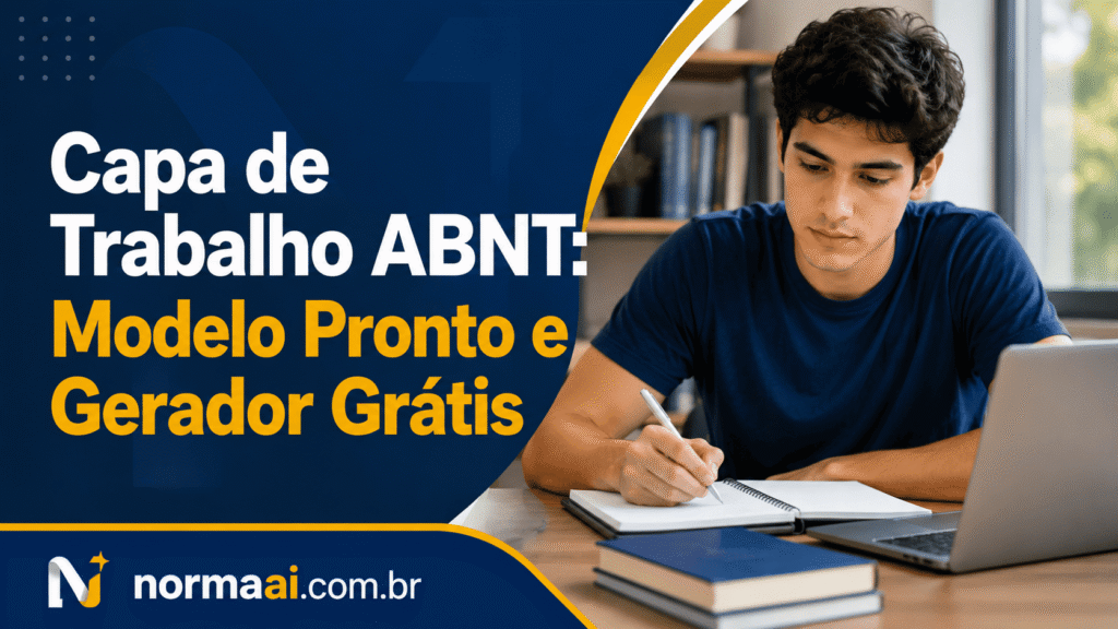 Capa de trabalho ABNT com modelo pronto para estudantes