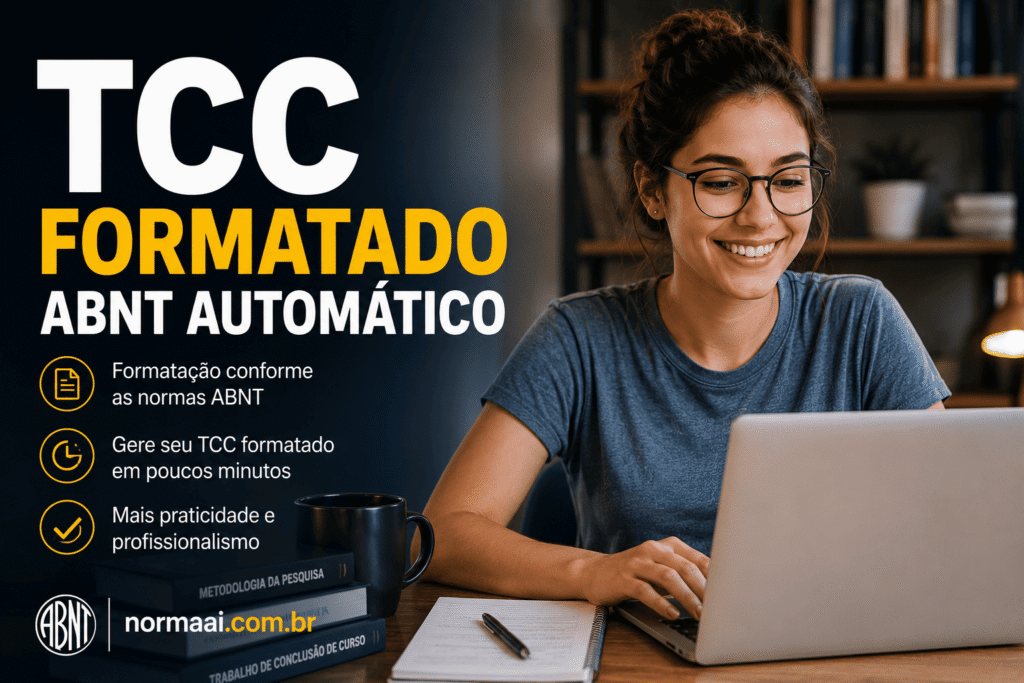 Guia prático de tcc formatado abnt com modelo, checklist e formatação ABNT automática para revisar antes da entrega.