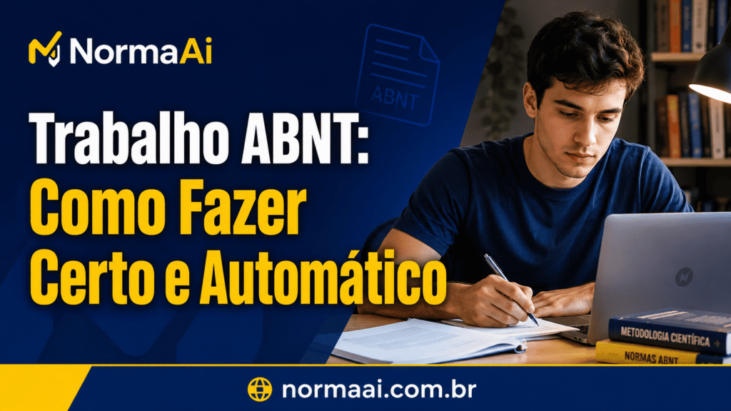 Veja como fazer Trabalho ABNT com estrutura certa, checklist e formatação automática para economizar horas antes da entrega.