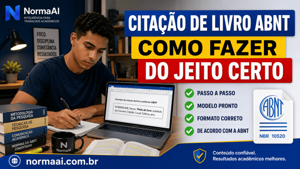 Aprenda como fazer citação de livro ABNT com exemplos prontos, modelo correto e dicas para TCC, artigo e monografia.citação de livro abnt
bibliografia livros
citação de livro
citação de livro em tcc
citação direta de livro
