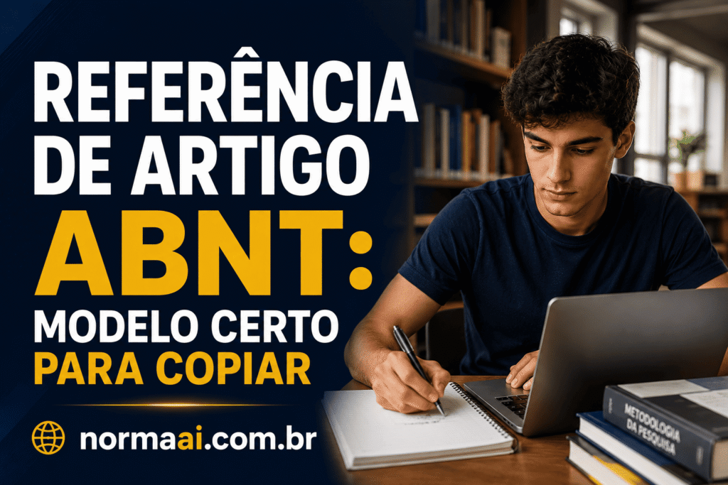 Referência de Artigo ABNT: Modelo Certo para Copiar Referência de Artigo ABNT com modelo pronto, exemplo de artigo científico, DOI, link e checklist antes da entrega.