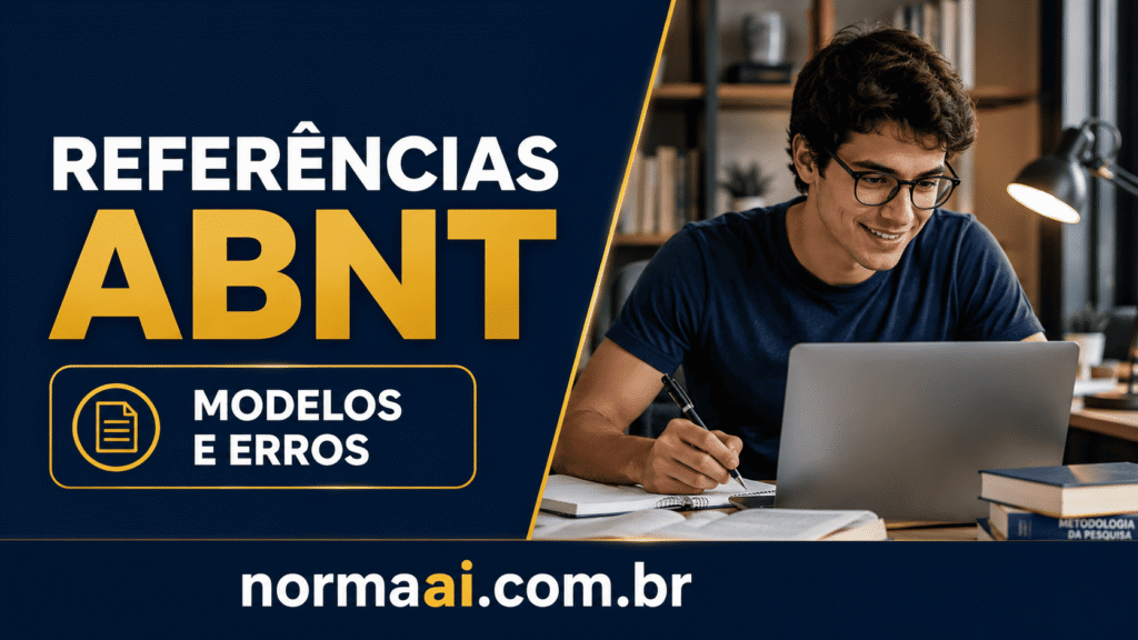 Referências ABNT com modelos prontos, exemplos de livro, artigo e site, erros comuns e checklist antes da entrega.