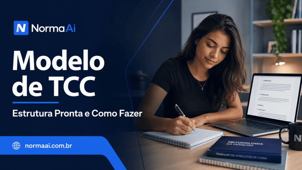 Guia prático de modelo de tcc com estrutura pronta, exemplo adaptável, partes obrigatórias, erros comuns e checklist final.