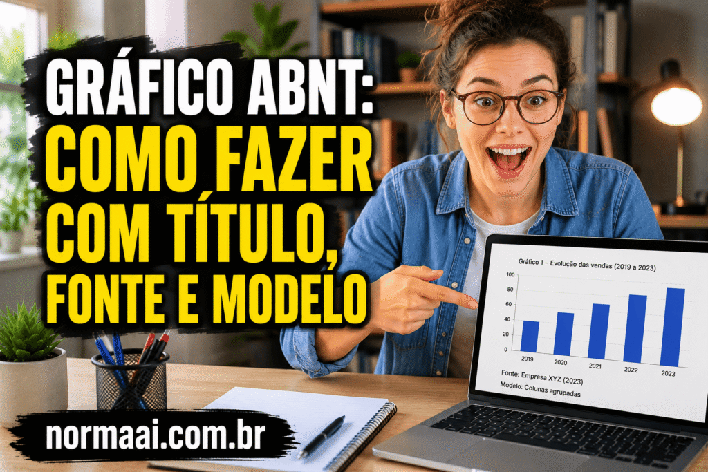 Gráfico ABNT: Como Fazer com Título, Fonte e Modelo Gráfico ABNT: veja como fazer no TCC com título, fonte, numeração, modelo pronto e checklist. Base NBR 14724:2024.
