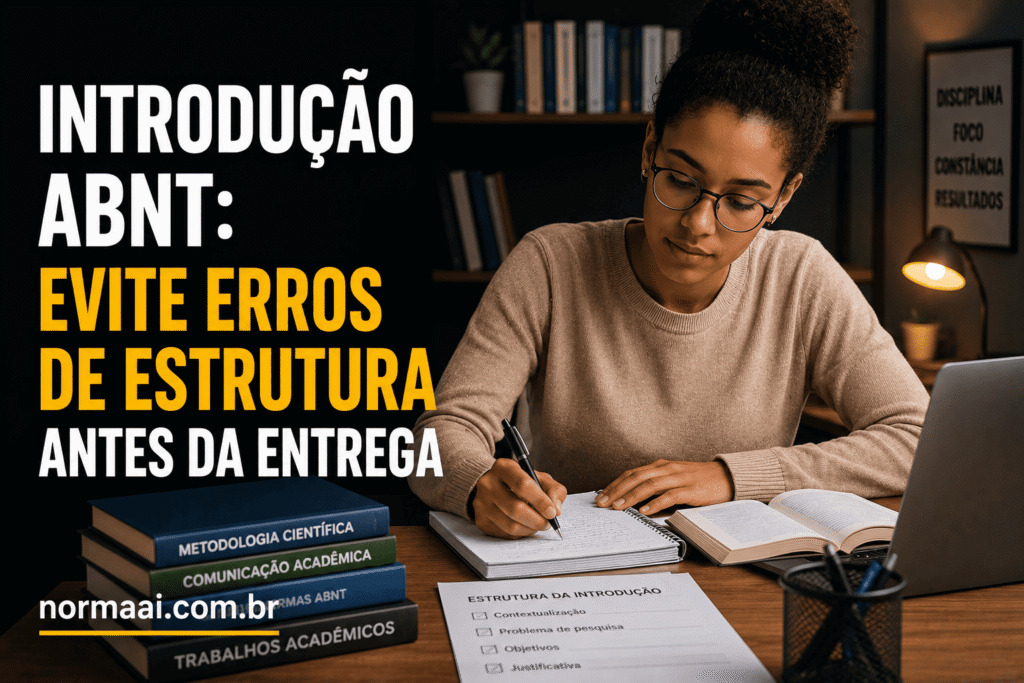Introdução ABNT: veja estrutura certa, exemplo prático e checklist para evitar retrabalho no TCC antes da entrega.