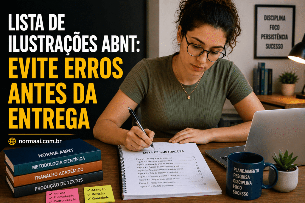 Lista de Ilustrações ABNT: veja quando usar, como organizar figuras e como evitar retrabalho antes da entrega.