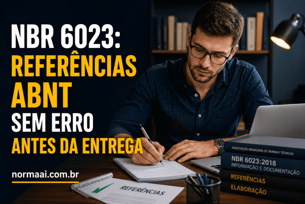 NBR 6023: veja regra atualizada, modelos de referência ABNT e erros que podem travar seu TCC antes da entrega.