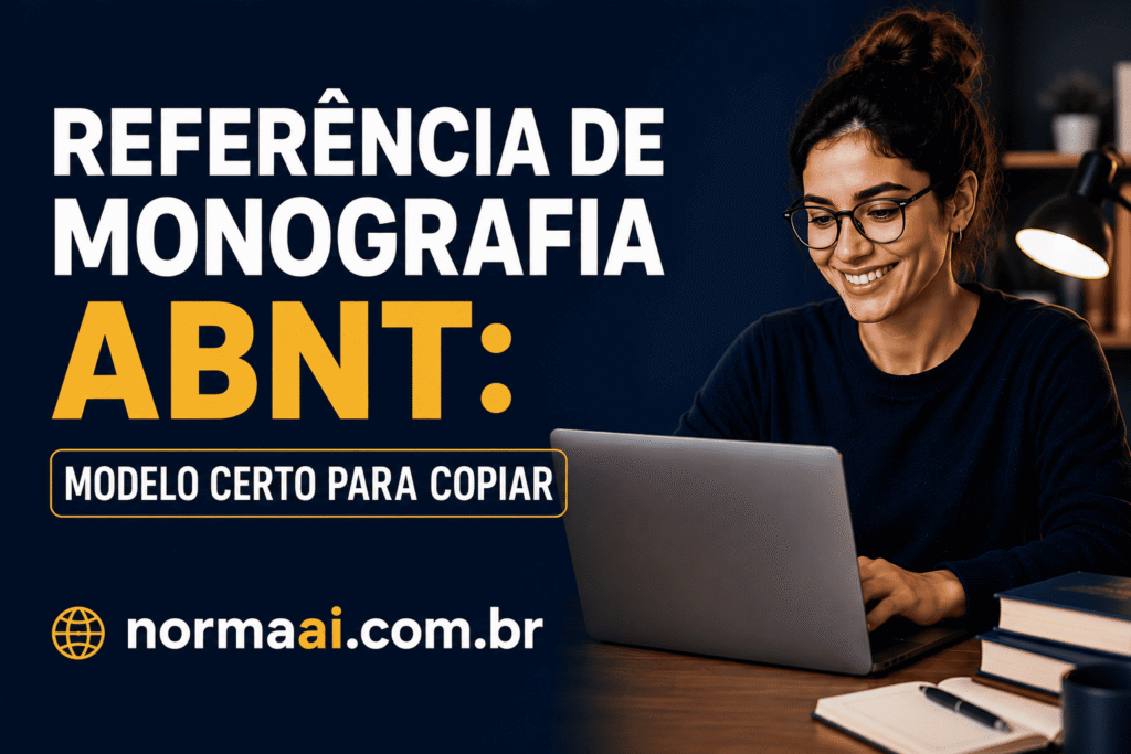 Veja referência de monografia ABNT com modelo pronto, exemplo correto e erros comuns para revisar antes da entrega.