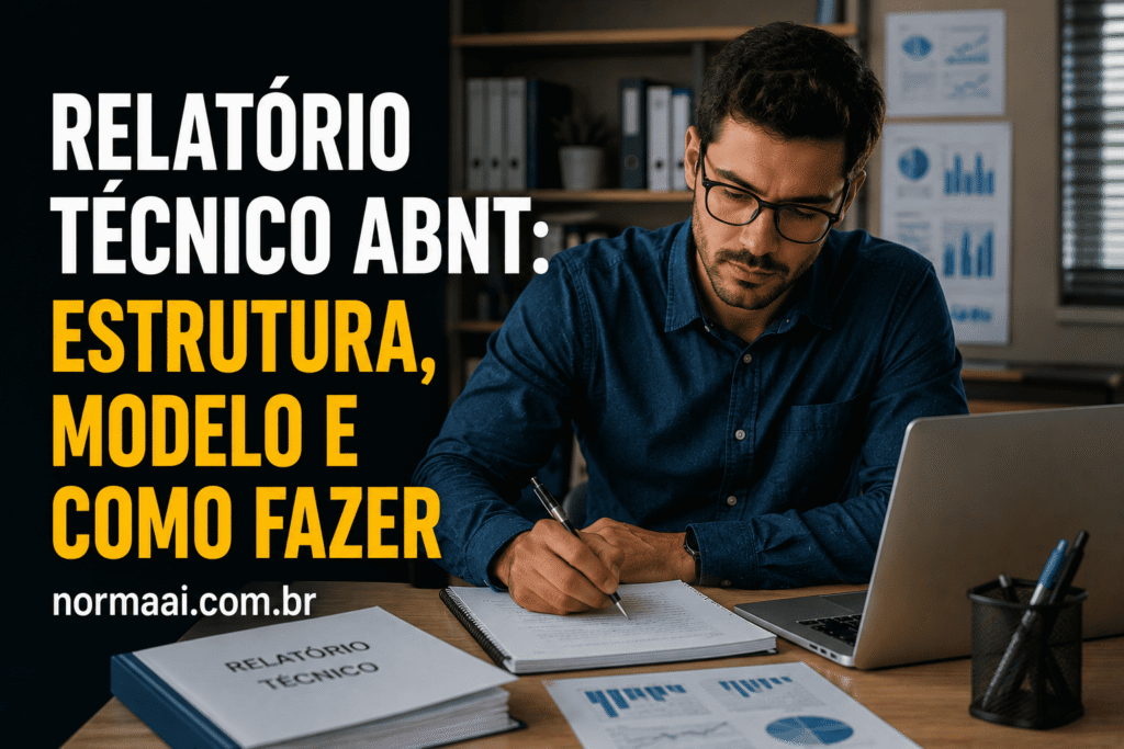 Relatório técnico ABNT: veja estrutura, elementos, formatação, modelo pronto, exemplos e checklist antes da entrega.