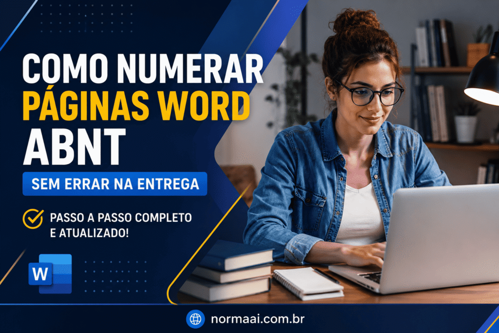 Como numerar paginas word abnt: veja onde começar, como usar quebra de seção e evitar erro na capa, sumário e introdução.